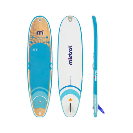 SUNBURST Air 10’9 x 34″ wood Paddle & Leash set